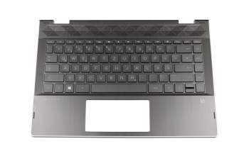 Clavier incl. topcase DE (allemand) noir/noir avec rétro-éclairage original pour HP Pavilion x360 14-cd0200