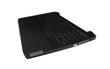 Clavier incl. topcase DE (allemand) noir/noir avec rétro-éclairage original pour Lenovo IdeaPad Gaming 3-15ARH05 (82EY)