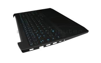 Clavier incl. topcase DE (allemand) noir/noir avec rétro-éclairage original pour Lenovo IdeaPad Gaming 3-15ARH05 (82EY)