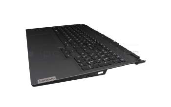 Clavier incl. topcase DE (allemand) noir/noir avec rétro-éclairage original pour Lenovo Legion 5-15ACH6A (82NW)