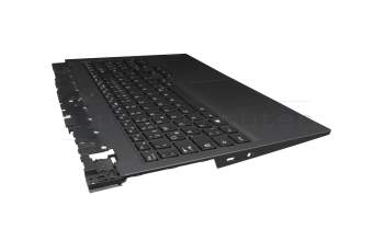 Clavier incl. topcase DE (allemand) noir/noir avec rétro-éclairage original pour Lenovo Legion 5-15ACH6A (82NW)