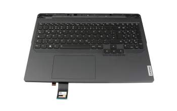Clavier incl. topcase DE (allemand) noir/noir avec rétro-éclairage original pour Lenovo Legion Pro 5-16IRX8 (82WK)