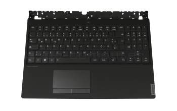 Clavier incl. topcase DE (allemand) noir/noir avec rétro-éclairage original pour Lenovo Legion Y540-15IRH-PG0 (81SY)