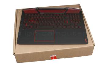 Clavier incl. topcase DE (allemand) noir/noir avec rétro-éclairage original pour Lenovo Legion Y720-15IKB (80VR)