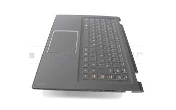 Clavier incl. topcase DE (allemand) noir/noir avec rétro-éclairage original pour Lenovo Yoga 3 1470 (80KQ)