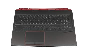 Clavier incl. topcase DE (allemand) noir/noir avec rétro-éclairage original pour MSI GE63 Raider 7RC/7RD (MS-16P3)