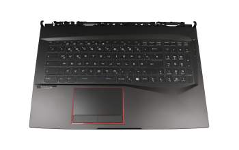 Clavier incl. topcase DE (allemand) noir/noir avec rétro-éclairage original pour MSI GE75 Raider 8SE/8SF/8SG (MS-17E2)