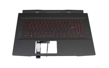 Clavier incl. topcase DE (allemand) noir/noir avec rétro-éclairage original pour MSI GF76 11UDK/11UC (MS-17L2)