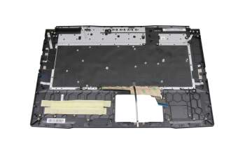 Clavier incl. topcase DE (allemand) noir/noir avec rétro-éclairage original pour MSI GF76 Katana 11UE/11UEK (MS-17L1)
