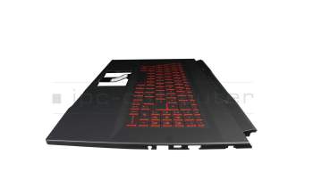 Clavier incl. topcase DE (allemand) noir/noir avec rétro-éclairage original pour MSI GF76 Katana 11UE/11UEK/11UG (MS-17L1)