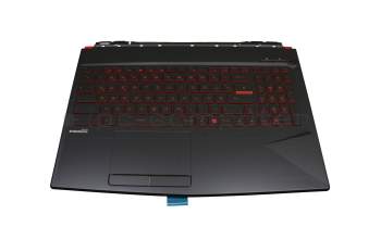 Clavier incl. topcase DE (allemand) noir/noir avec rétro-éclairage original pour MSI GL63 8RC/8RD (MS-16P6)