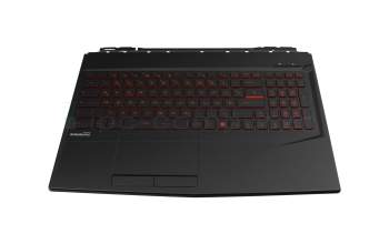 Clavier incl. topcase DE (allemand) noir/noir avec rétro-éclairage original pour MSI GL63 8RD (MS-16P6)