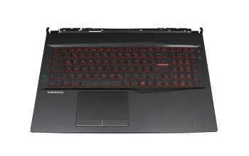 Clavier incl. topcase DE (allemand) noir/noir avec rétro-éclairage original pour MSI GL75 9SC/9SCK (MS-17E4)