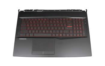 Clavier incl. topcase DE (allemand) noir/noir avec rétro-éclairage original pour MSI GL75 9SC/9SCK (MS-17E4)