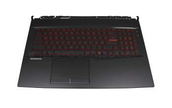 Clavier incl. topcase DE (allemand) noir/noir avec rétro-éclairage original pour MSI GL75 Leopard 10SFR/10SDK/10SDR (MS-17E7)