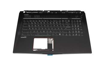 Clavier incl. topcase DE (allemand) noir/noir avec rétro-éclairage original pour MSI GS73 Stealth 8RE (MS-17B5)