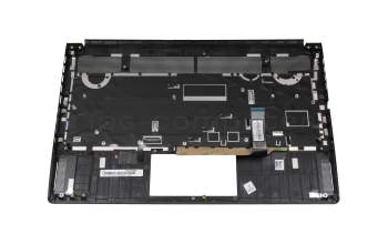 Clavier incl. topcase DE (allemand) noir/noir avec rétro-éclairage original pour MSI GS76 Stealth 11UH/11UG/11UE (MS-17M1)