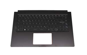 Clavier incl. topcase DE (allemand) noir/noir avec rétro-éclairage original pour MSI Summit 15 A11SCS/A11SCST (MS-16S6)