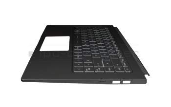 Clavier incl. topcase DE (allemand) noir/noir avec rétro-éclairage original pour MSI Summit 15 A11SCS/A11SCST (MS-16S6)
