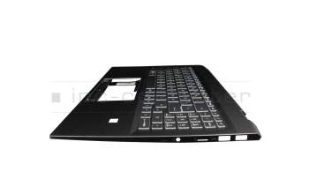 Clavier incl. topcase DE (allemand) noir/noir avec rétro-éclairage original pour MSI Summit E16 Flip Evo A12MT (MS-1592)