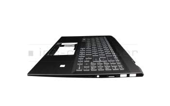 Clavier incl. topcase DE (allemand) noir/noir avec rétro-éclairage original pour MSI Summit E16 Flip Evo A13MT (MS-1592)