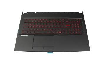Clavier incl. topcase DE (allemand) noir/noir avec rétro-éclairage pour MSI GL75 Leopard 10SCSK/10SCXK (MS-17E8)