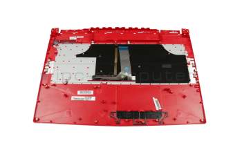 Clavier incl. topcase DE (allemand) noir/noir avec rétro-éclairage rétro-éclairage rouge original pour MSI GL73 9RC/9RCX/9SC (MS-17C8)