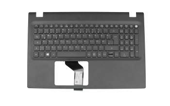 Clavier incl. topcase DE (allemand) noir/noir original pour Acer TravelMate P2 (P257-MG)