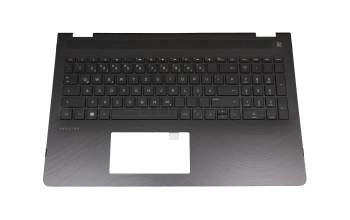 Clavier incl. topcase DE (allemand) noir/noir original pour HP Pavilion X360 15-br020