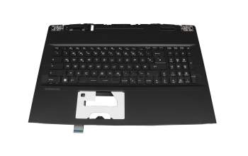 Clavier incl. topcase DE (allemand) noir/noir original pour MSI GP76 Leopard 10UE/10UG/10UH (MS-17K2)