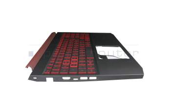 Clavier incl. topcase DE (allemand) noir/noir/rouge avec rétro-éclairage original pour Acer Nitro 5 (AN515-43)