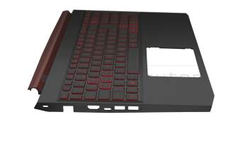 Clavier incl. topcase DE (allemand) noir/noir/rouge avec rétro-éclairage original pour Acer Nitro 5 (AN515-54)