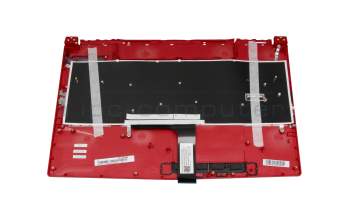 Clavier incl. topcase DE (allemand) noir/noir/rouge avec rétro-éclairage original pour MSI GL63 8SF/8SFK (MS-16P7)