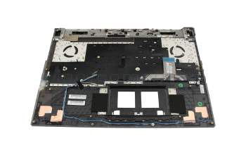 Clavier incl. topcase DE (allemand) noir/noir/transparent /gris avec rétro-éclairage original pour Asus ROG Strix Scar 17 G733ZX