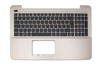 Clavier incl. topcase DE (allemand) noir/or original pour Asus F555QG