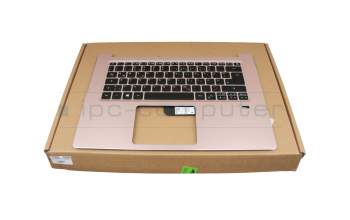 Clavier incl. topcase DE (allemand) noir/rose avec rétro-éclairage original pour Acer Swift 3 (SF314-52)