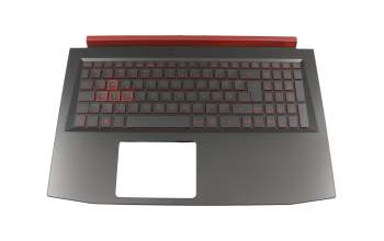 Clavier incl. topcase DE (allemand) noir/rouge/noir avec rétro-éclairage (Nvidia 1050) original pour Acer Nitro 5 (AN515-41)