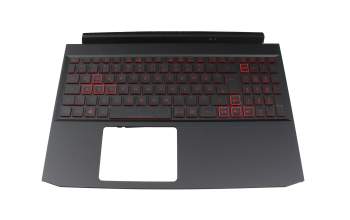 Clavier incl. topcase DE (allemand) noir/rouge/noir avec rétro-éclairage original pour Acer Nitro 5 (AN515-55)