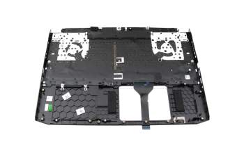 Clavier incl. topcase DE (allemand) noir/rouge/noir avec rétro-éclairage original pour Acer Nitro 5 (AN515-55)