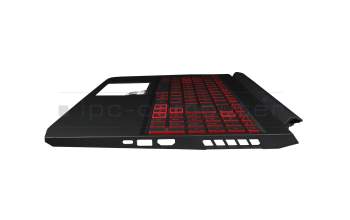 Clavier incl. topcase DE (allemand) noir/rouge/noir avec rétro-éclairage original pour Acer Nitro 5 (AN515-56)