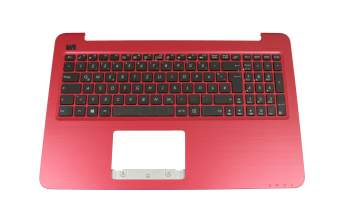 Clavier incl. topcase DE (allemand) noir/rouge original pour Asus VivoBook F556UQ