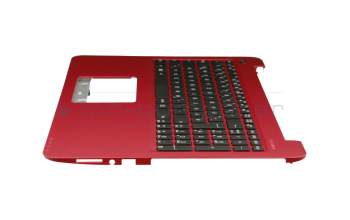 Clavier incl. topcase DE (allemand) noir/rouge original pour Asus VivoBook X556UR