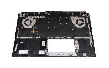 Clavier incl. topcase DE (allemand) noir/transparent/gris avec rétro-éclairage original pour Asus TUF Gaming F17 FX707ZR