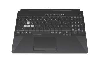 Clavier incl. topcase DE (allemand) noir/transparent/noir avec rétro-éclairage original pour Asus TUF A15 FA506IC