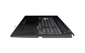 Clavier incl. topcase DE (allemand) noir/transparent/noir avec rétro-éclairage original pour Asus TUF A17 FA706IH