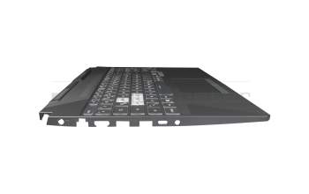 Clavier incl. topcase DE (allemand) noir/transparent/noir avec rétro-éclairage original pour Asus TUF F15 FX506LU