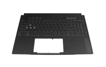 Clavier incl. topcase DE (allemand) noir/transparent/noir avec rétro-éclairage original pour Asus TUF Gaming A15 FA507XI
