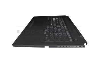 Clavier incl. topcase DE (allemand) noir/transparent/noir avec rétro-éclairage original pour Asus TUF Gaming A17 FA706IU