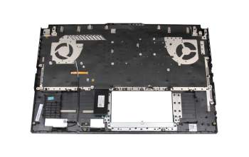 Clavier incl. topcase DE (allemand) noir/transparent/noir avec rétro-éclairage original pour Asus TUF Gaming A17 FA707RW