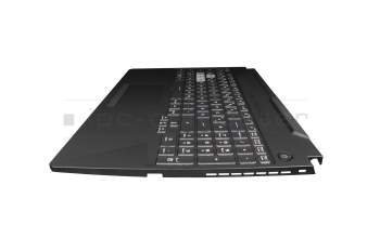 Clavier incl. topcase DE (allemand) noir/transparent/noir avec rétro-éclairage original pour Asus TUF Gaming F15 FX506HM